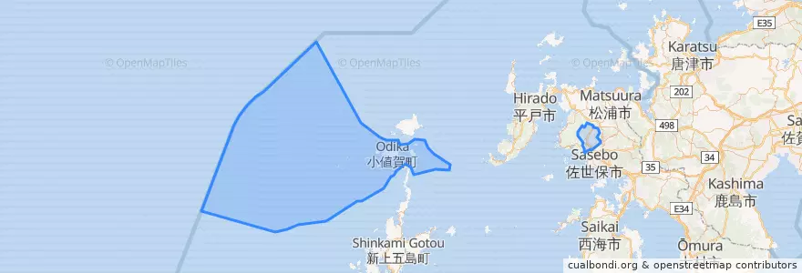 Mapa de ubicacion de 北松浦郡.