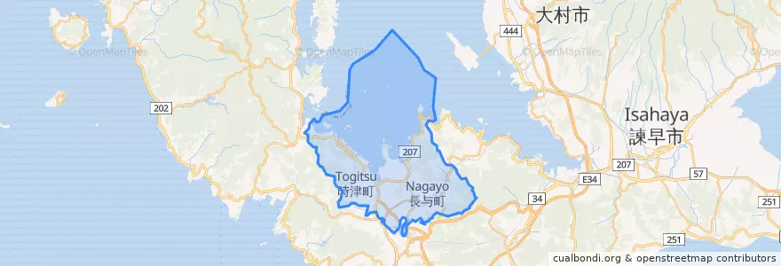 Mapa de ubicacion de Nishi-Sonogi County.