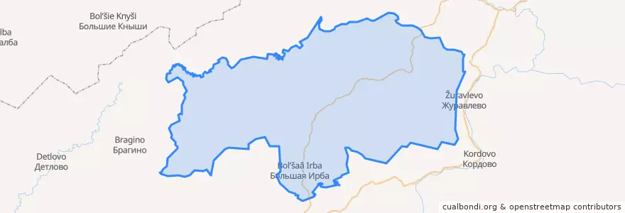 Mapa de ubicacion de городское поселение Большая Ирба.