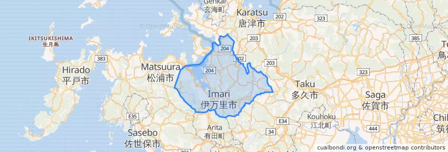Mapa de ubicacion de Imari.