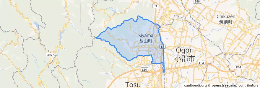 Mapa de ubicacion de 基山町.