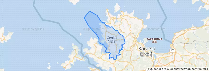 Mapa de ubicacion de Genkai.