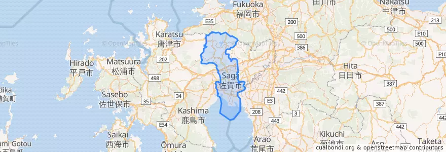 Mapa de ubicacion de 佐贺市.