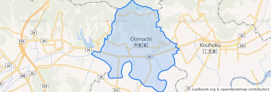 Mapa de ubicacion de 大町町.