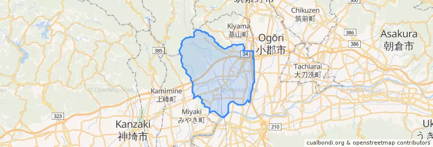 Mapa de ubicacion de Tosu.