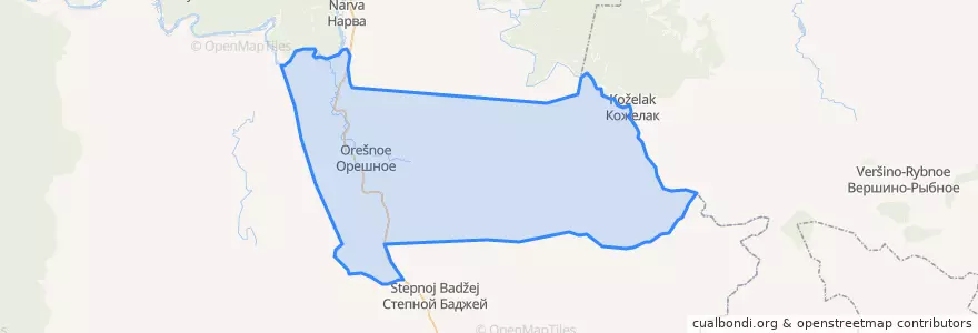 Mapa de ubicacion de Орешенский сельсовет.