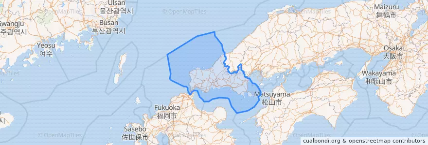 Mapa de ubicacion de 山口県.