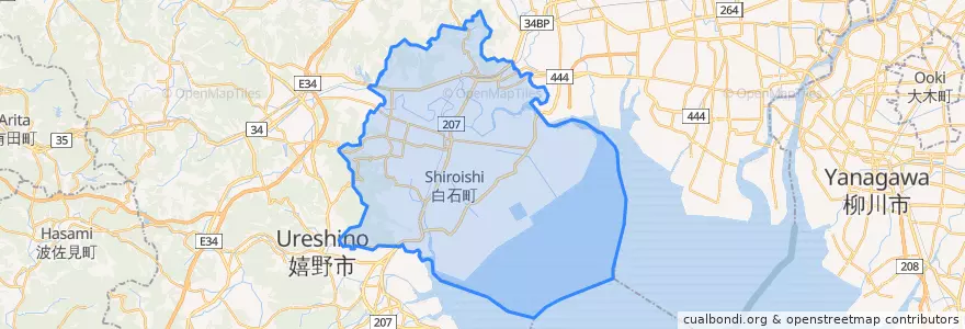 Mapa de ubicacion de 杵島郡.