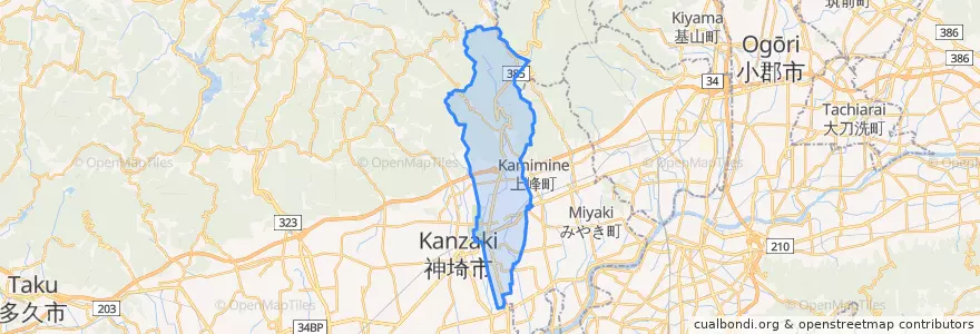 Mapa de ubicacion de Kanzaki County.