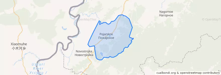 Mapa de ubicacion de Пожарское сельское поселение.