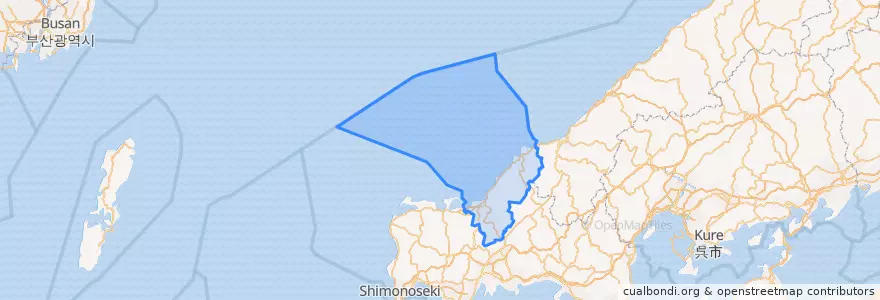 Mapa de ubicacion de 萩市.