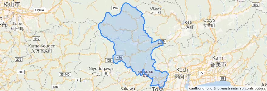 Mapa de ubicacion de 伊野町.