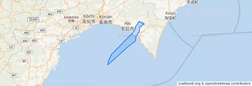 Mapa de ubicacion de 安田町.