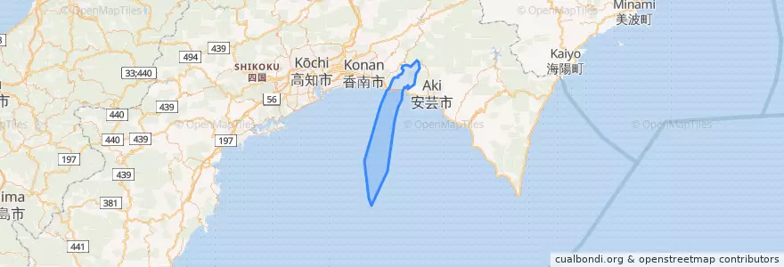 Mapa de ubicacion de 芸西村.