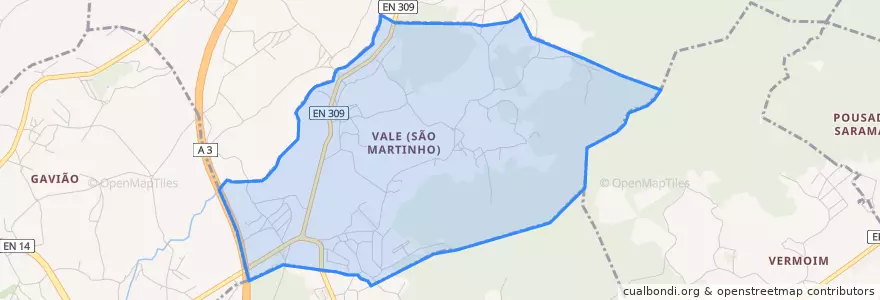 Mapa de ubicacion de Vale (São Martinho).