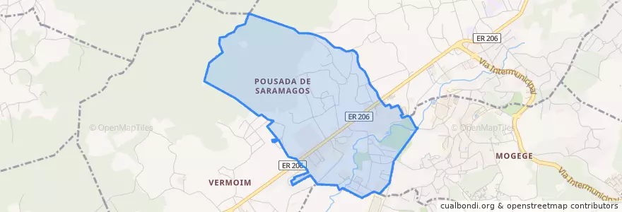 Mapa de ubicacion de Pousada de Saramagos.