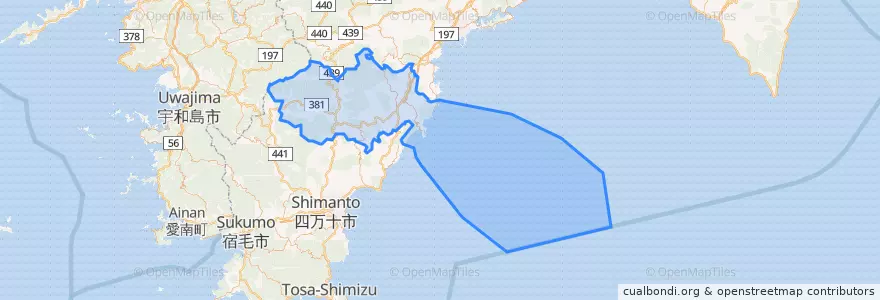 Mapa de ubicacion de 四万十町.
