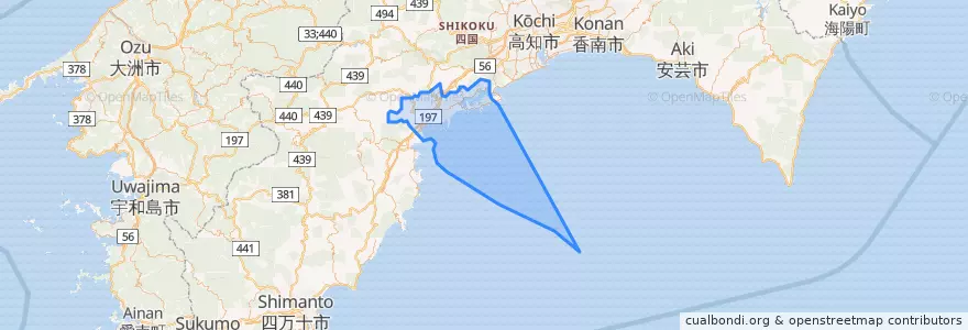Mapa de ubicacion de Susaki.