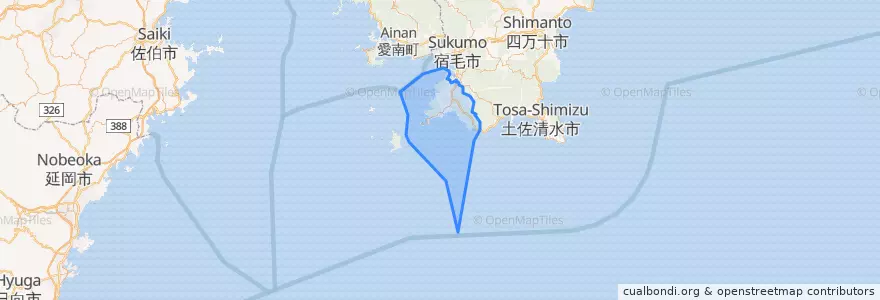 Mapa de ubicacion de 大月町.