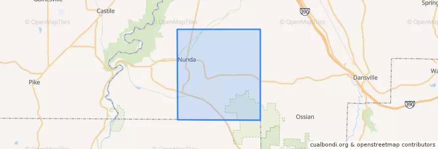 Mapa de ubicacion de Nunda Town.