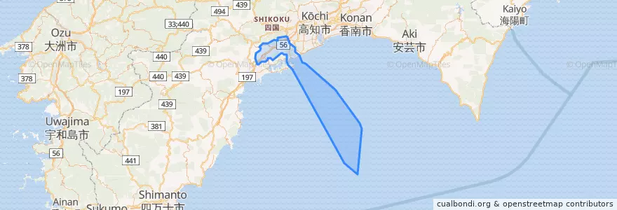 Mapa de ubicacion de 土佐市.