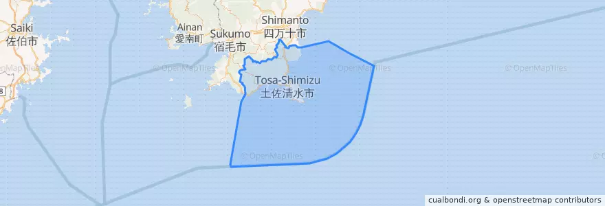 Mapa de ubicacion de 土佐清水市.