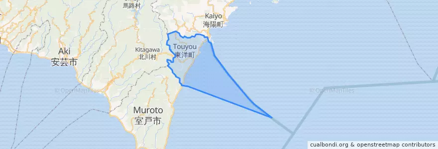 Mapa de ubicacion de 东洋町.