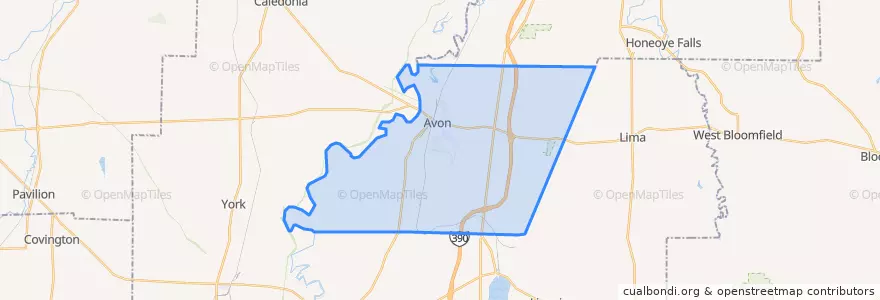 Mapa de ubicacion de Avon Town.