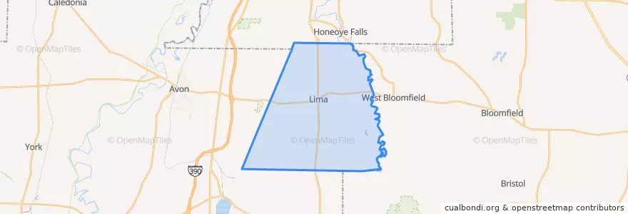 Mapa de ubicacion de Lima Town.
