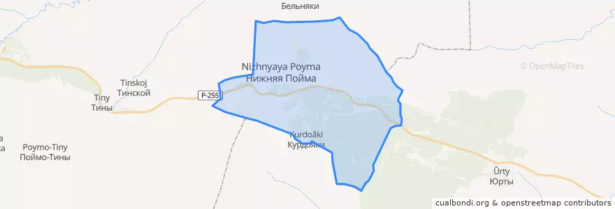 Mapa de ubicacion de городское поселение Нижняя Пойма.