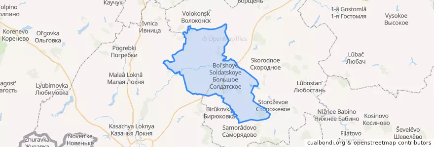 Mapa de ubicacion de Большесолдатский сельсовет.