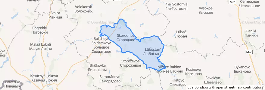 Mapa de ubicacion de Любостанский сельсовет.
