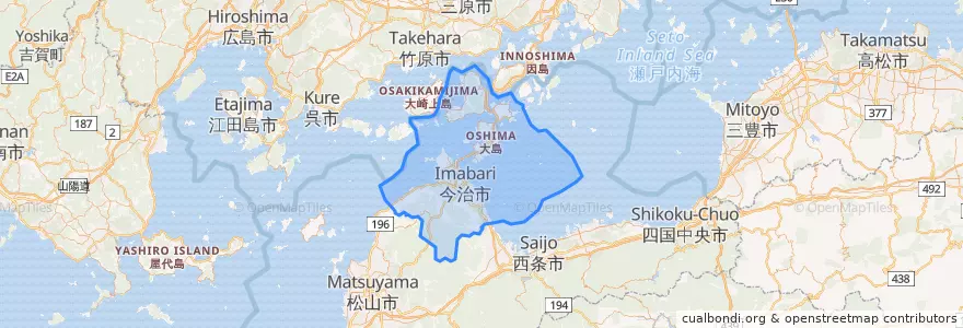 Mapa de ubicacion de Imabari.