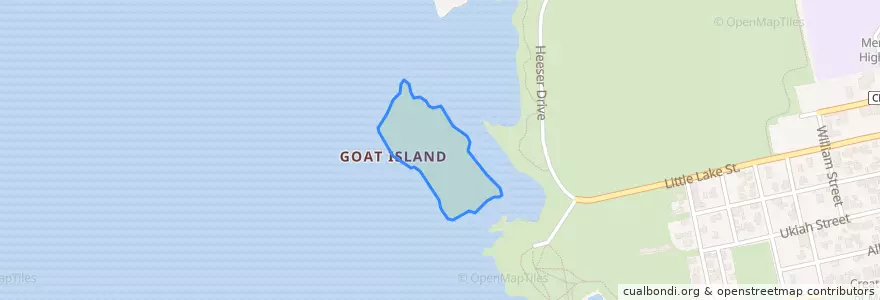 Mapa de ubicacion de Goat Island.