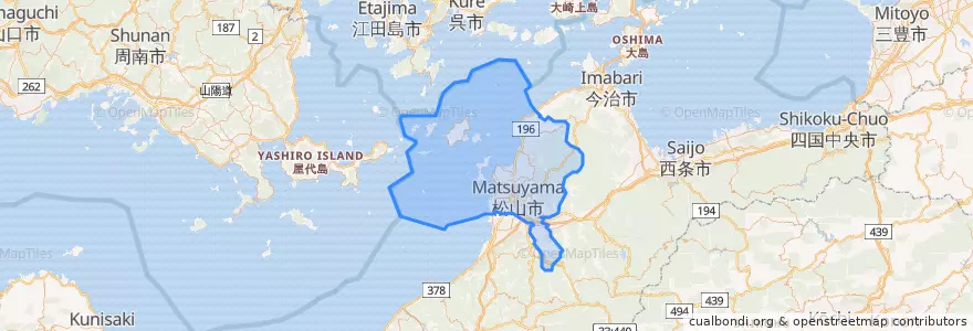Mapa de ubicacion de 松山市.