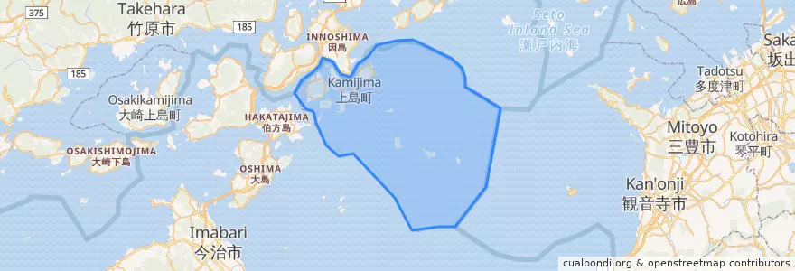 Mapa de ubicacion de 上島町.
