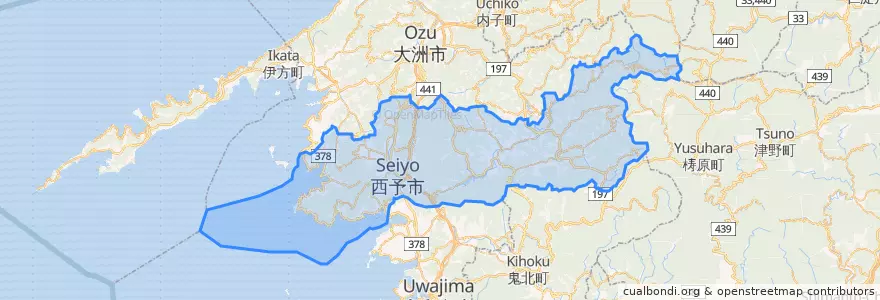 Mapa de ubicacion de Seiyo.