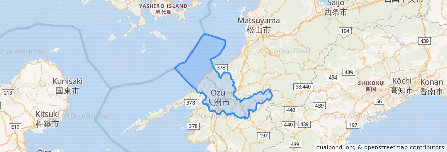 Mapa de ubicacion de 大洲市.