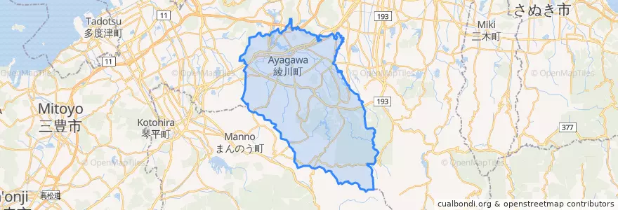 Mapa de ubicacion de Ayagawa.