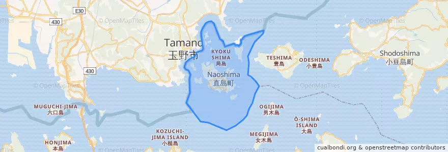 Mapa de ubicacion de 直島町.
