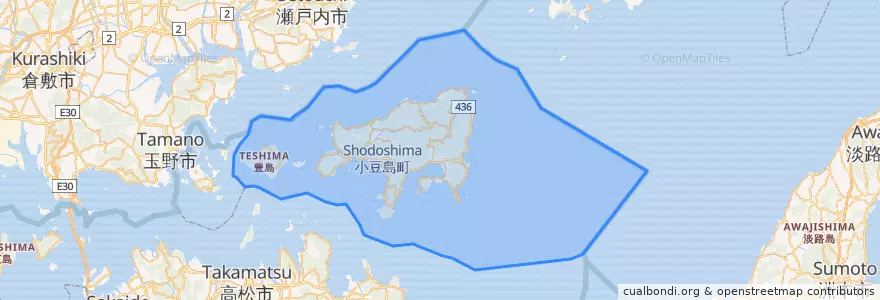 Mapa de ubicacion de 小豆郡.