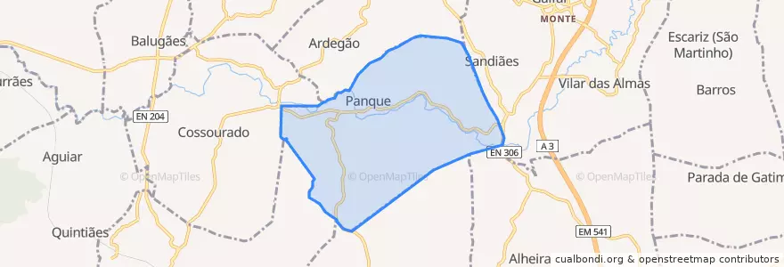 Mapa de ubicacion de Panque.