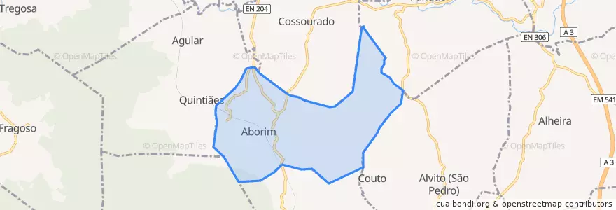 Mapa de ubicacion de Aborim.