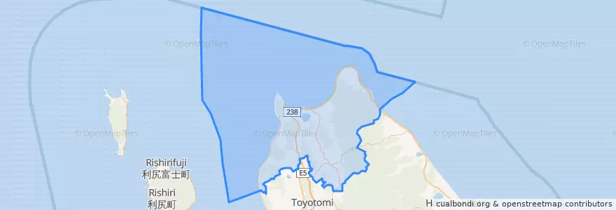 Mapa de ubicacion de 稚内市.