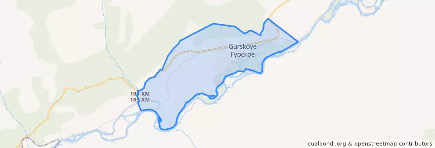 Mapa de ubicacion de Гурское сельское поселение.
