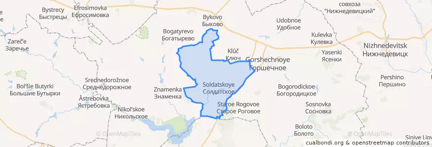 Mapa de ubicacion de Солдатский сельсовет.