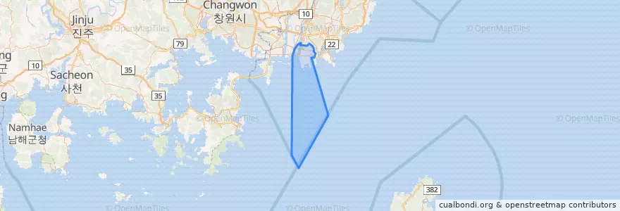 Mapa de ubicacion de 사하구.