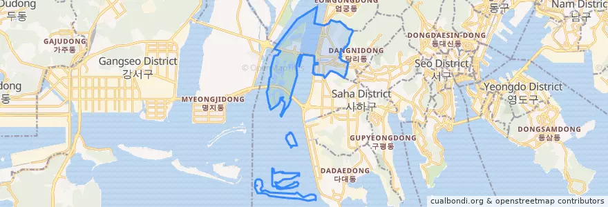 Mapa de ubicacion de 하단동.