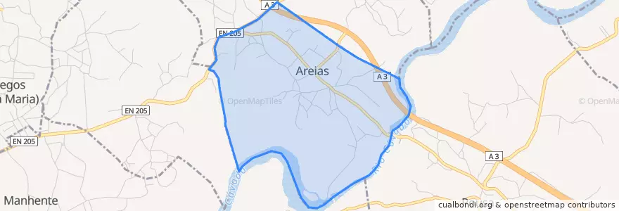 Mapa de ubicacion de Areias.