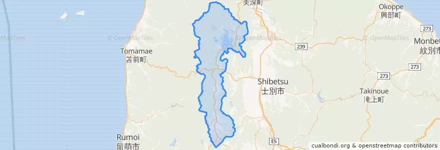 Mapa de ubicacion de 幌加内町.